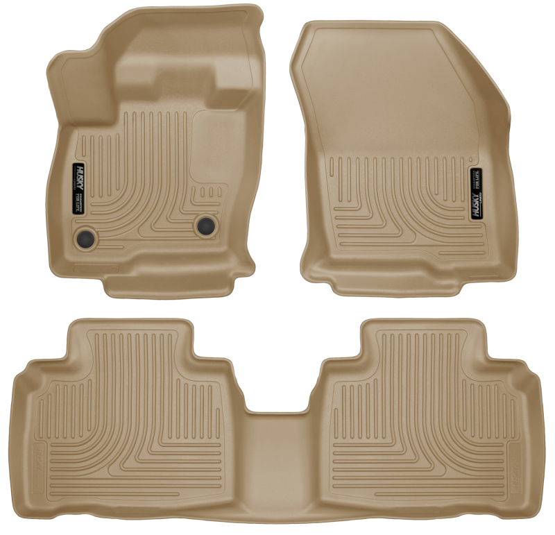 Ford Edge Floor Mats - Front + Rear - Husky Liners - WeatherBeater - Tan - 2015